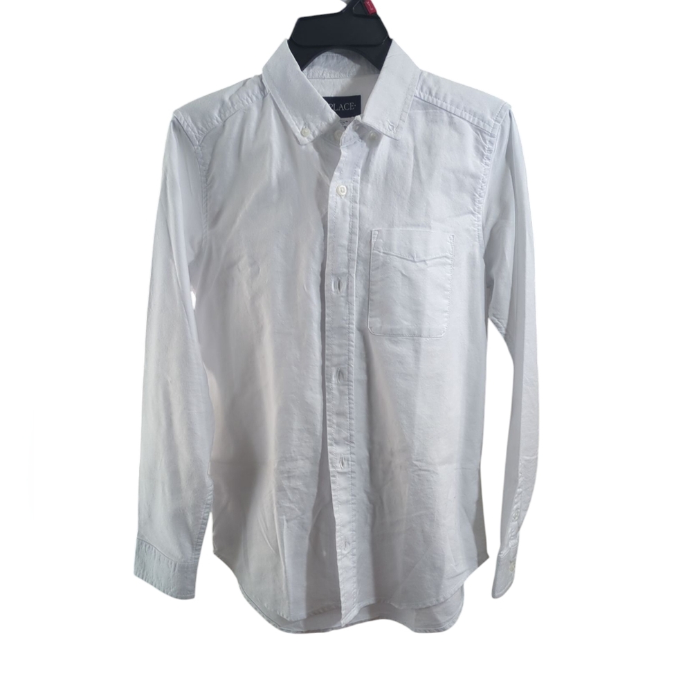 The Children's Place Kids Boy White Button-Up Shirt Size 10/12 L/G